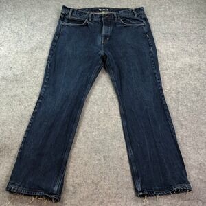 Tecovas Mens Bootcut Jean 38x32 (Fits 38x30) Western Dark Wash Blue Denim